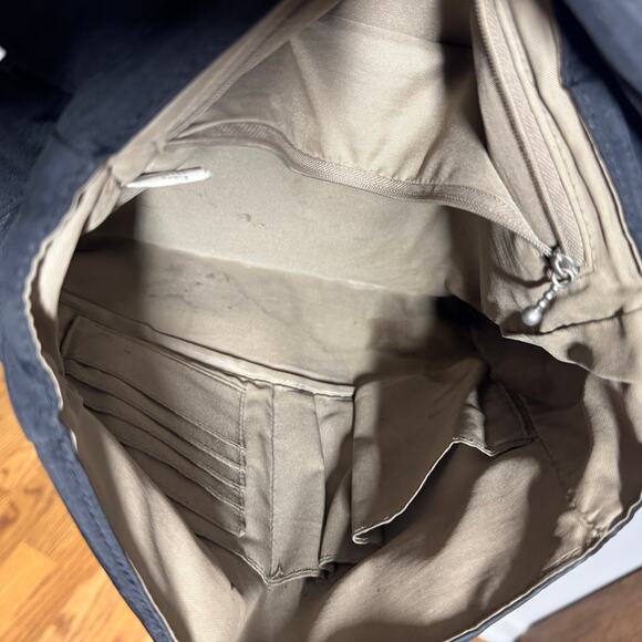 BAGGALLINI Studded Black Nylon Shoulder Tote Handbag Travel Packable Grunge - Picture 5 of 7